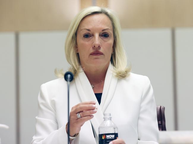 Former CEO of Australia Post Christine Holgate during a Public Hearing at Parliament House in Canberra. Picture: NCA NewsWire/Gary Ramage