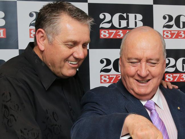 2GB stalwarts: Ray Hadley and Alan Jones. Picture: Mark Evans