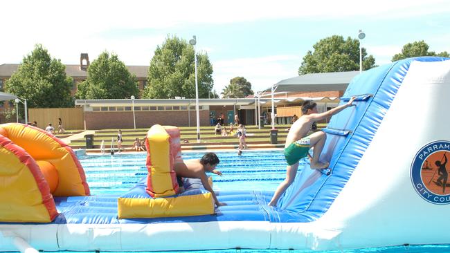 Tyson Kake and Bradley Heath at the Parramatta War Memorial Swimming Centre Open Day on October 27, 2008.