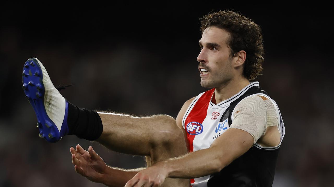 Max King of the Saints has two third-term goals. Pic: Michael Klein