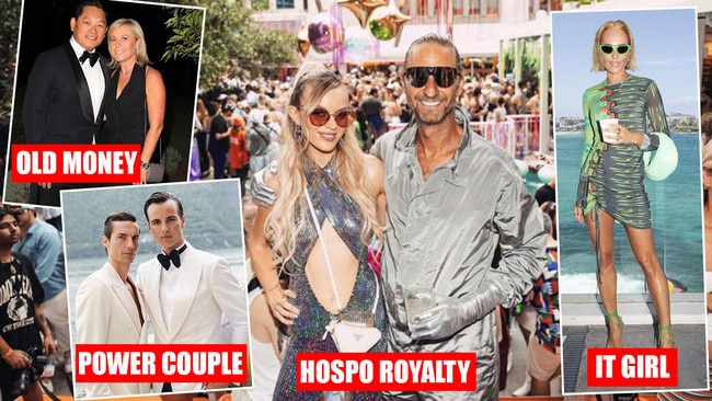 Sydney socialites: Justin Hemmes and Madeline Holtznagel, main picture; Lionel and Lisa Lee, top left; newlyweds Michael Porter and Billy Mitchell, bottom left, and the always-in-the headlines Pip Edwards, right. Pictures: News Corp/Supplied