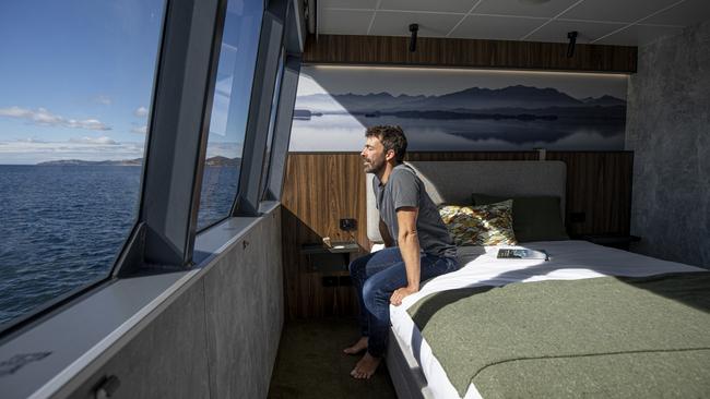 Each cabin on expedition vessel Odalisque's feature large picture frame windows. Photo: Supplied/Brad Harris