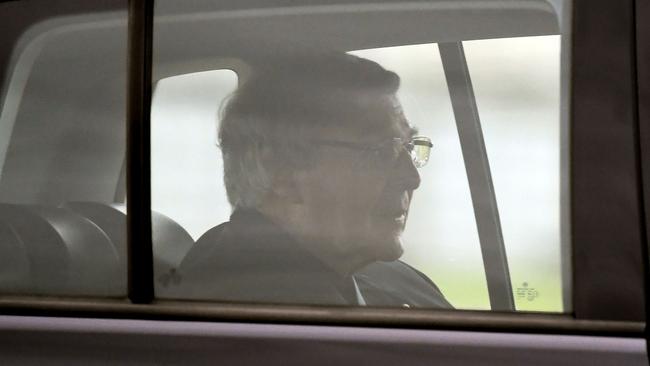 Cardinal George Pell leaves Barwon Prison last month. Picture: AFP