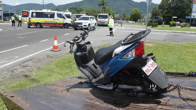 The scooter involved in the Manunda crash. Picture: Peter Carruthers