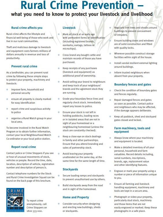 Rural Crime Prevention fact sheet.