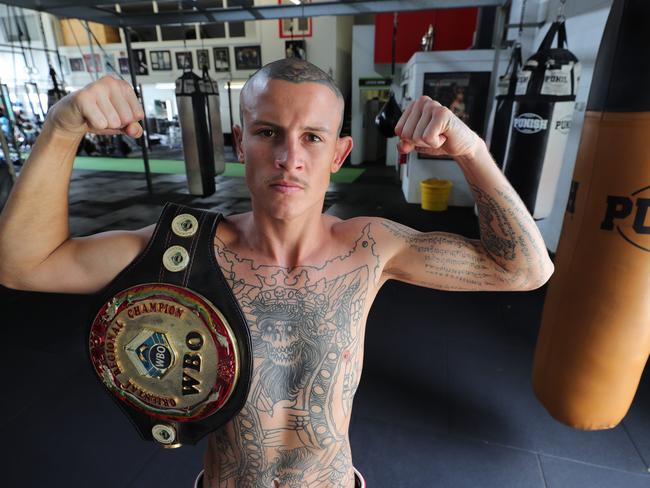 Jacob Ng at Matrix Boxing Gym, ready for his upcoming fight. Picture Glenn Hampson