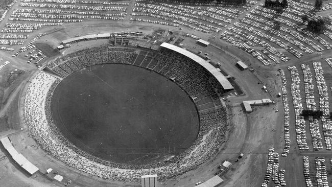 The opening match at VFL Park in 1970, when Fitzroy took on Geelong.