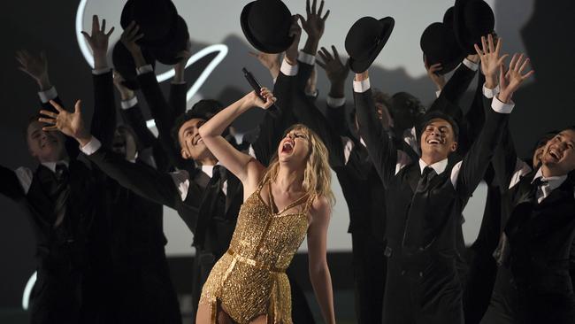 Swift performs a medley at the American Music Awards last month. Picture: Chris Pizzello/Invision/AP