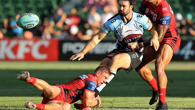 Matt Dufty (L) fractured his cheekbone at the Nines. Picture: Paul Kane/Getty