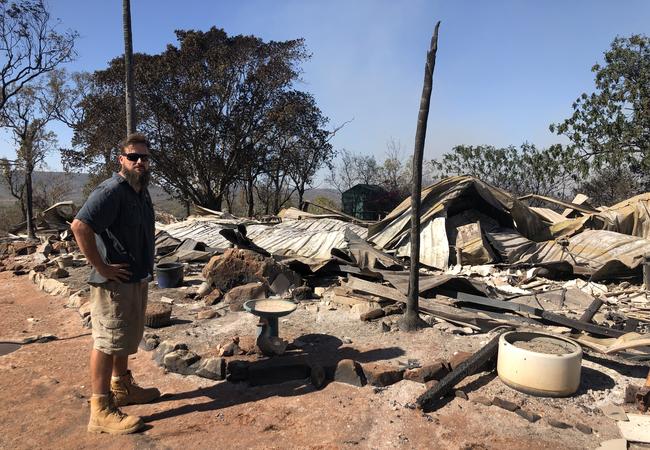 Stephen Dailey stands in front of what was his house. Picture: Vanessa Marsh