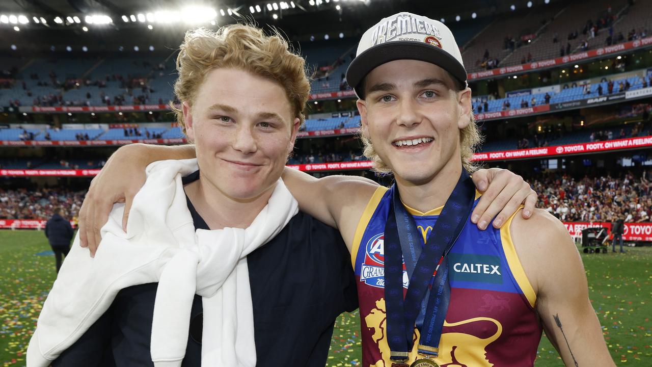 A bid for Levi Ashcroft (left) could come from Richmond with pick one, with the Lions denying they struck a deal with the Tigers. Picture: Michael Klein