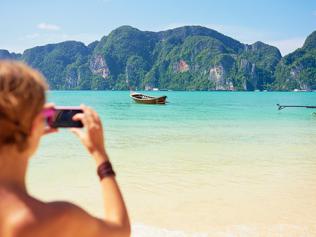 Photographing a beautiful beach whilst on holidays