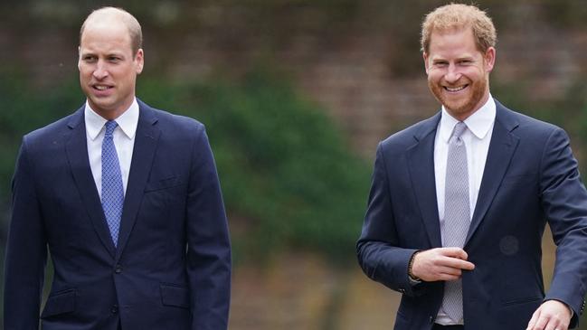 William and Harry at the unveiling of the statue last year. Picture: Yui Mok/AFP