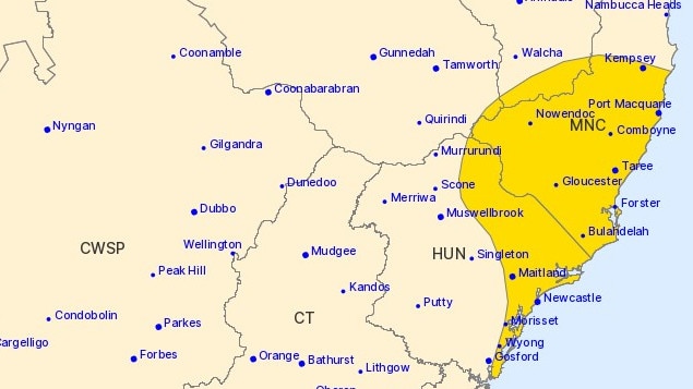 Thunderstorms are forecast for the Hunter and Mid North Coast on Friday morning.