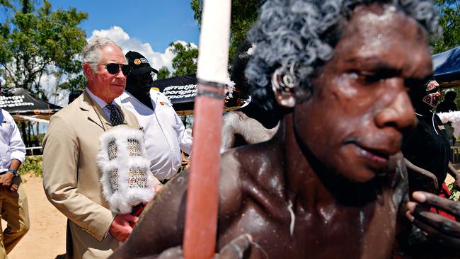 His Royal Highness Prince Charles is welcomed to country with a sacred â€˜Wuyalâ€™ ceremony, which will reveal the Malka (feather) string that connects the Rirratjingu people to their land. Led by traditional owner and ceremony leader Witiyana Marika, at Mount Nhulun where the spirit being Wuyal (sugar bag honey man) climbed to the top of the hill and named the areas around Nhulunbuy, and gave the Rirratjingu people their sacred knowledge. The Prince of Wales then met with senior members of the Rirratjingu Aboriginal Corporation, and Dhimurru Aboriginal Corporation during the first day of his visit to the Northern Territory.