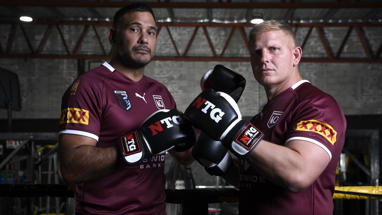 Justin Hodges and Ben Hannant. Picture: Scott's Shotz.