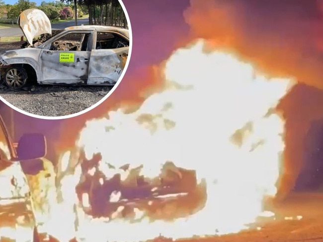 Police appeal for information after raging inferno consumes car