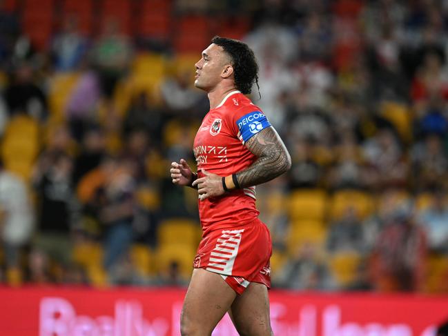 Shane Flanagan conceded Jaydn Su’A’s bombed try was a key turning point in the game. Picture: NRL Imagery