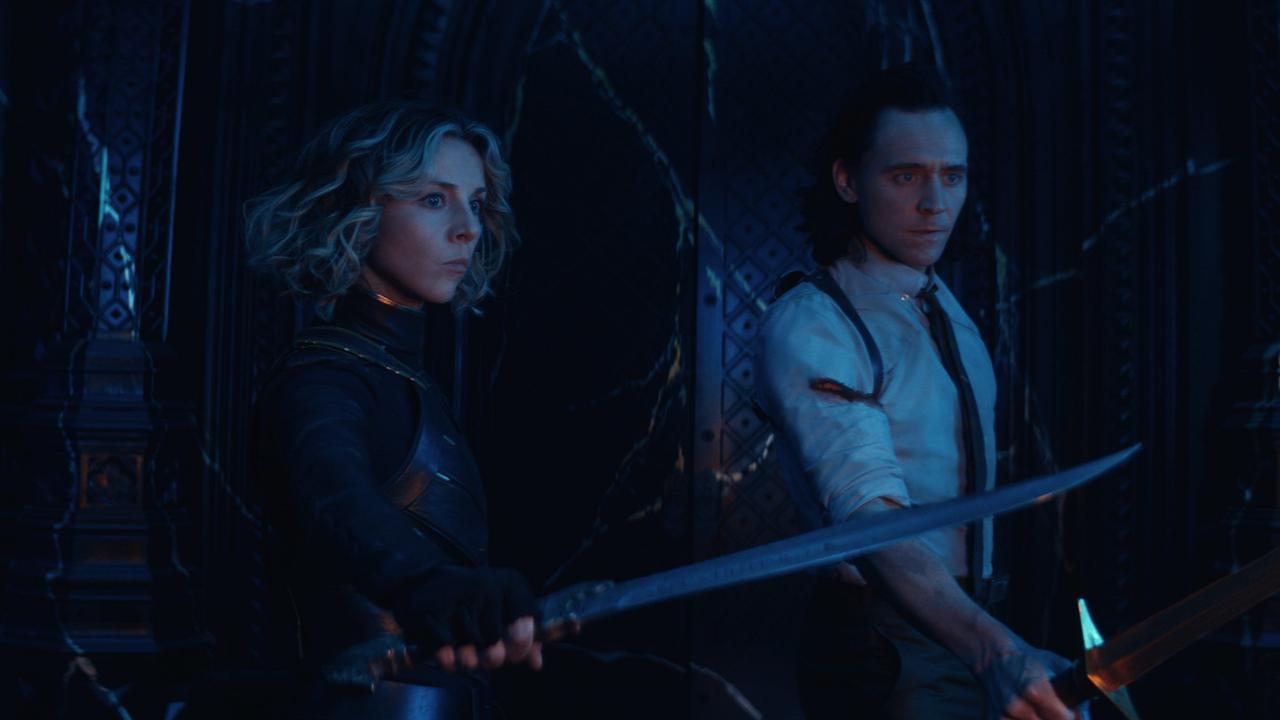 Sophia Di Martino and Tom Hiddleston in the Loki finale.