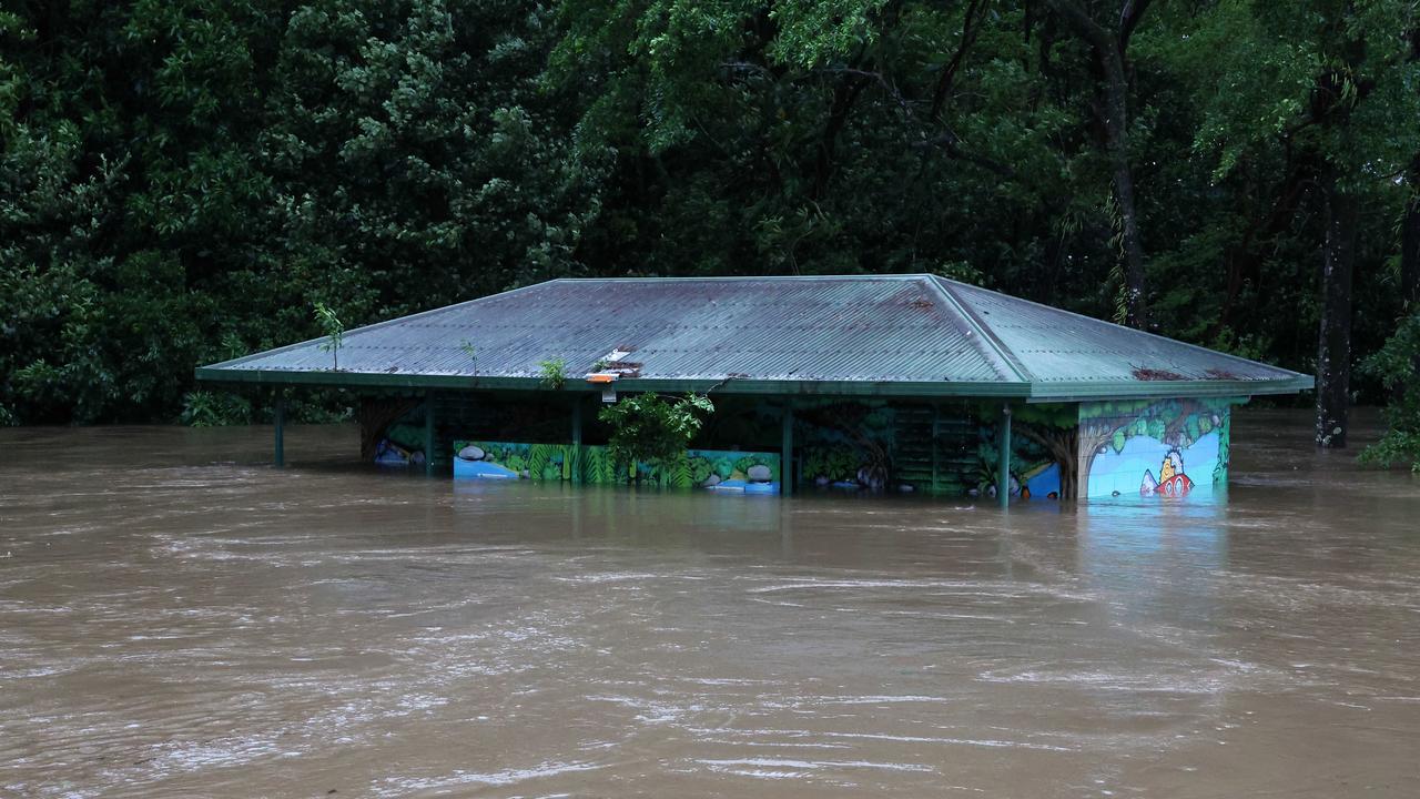 Mossman river burst its banks at the Foxton bridge. Picture: Liam Kidston