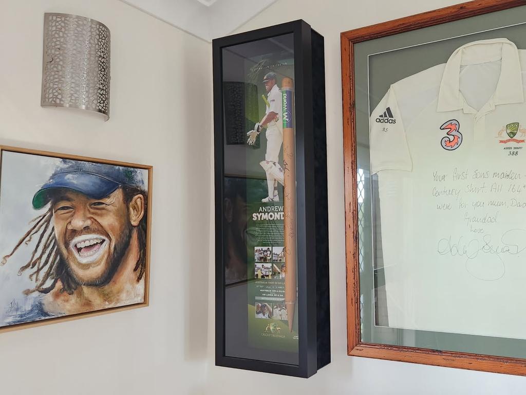 The memorabilia Barbara Symonds has at her home for late son Andrew. Picture: Supplied