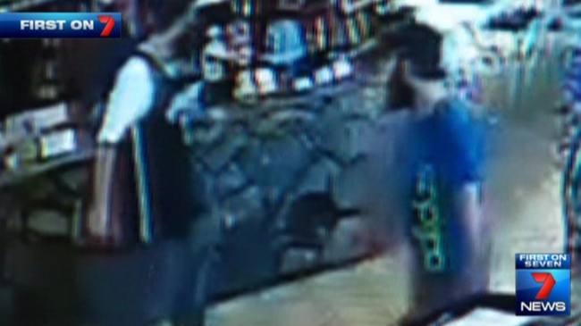 Security camera footage from the Palmer River Roadhouse of the ‘tinnie terrorists’ stocking up supplies. Picture: Seven