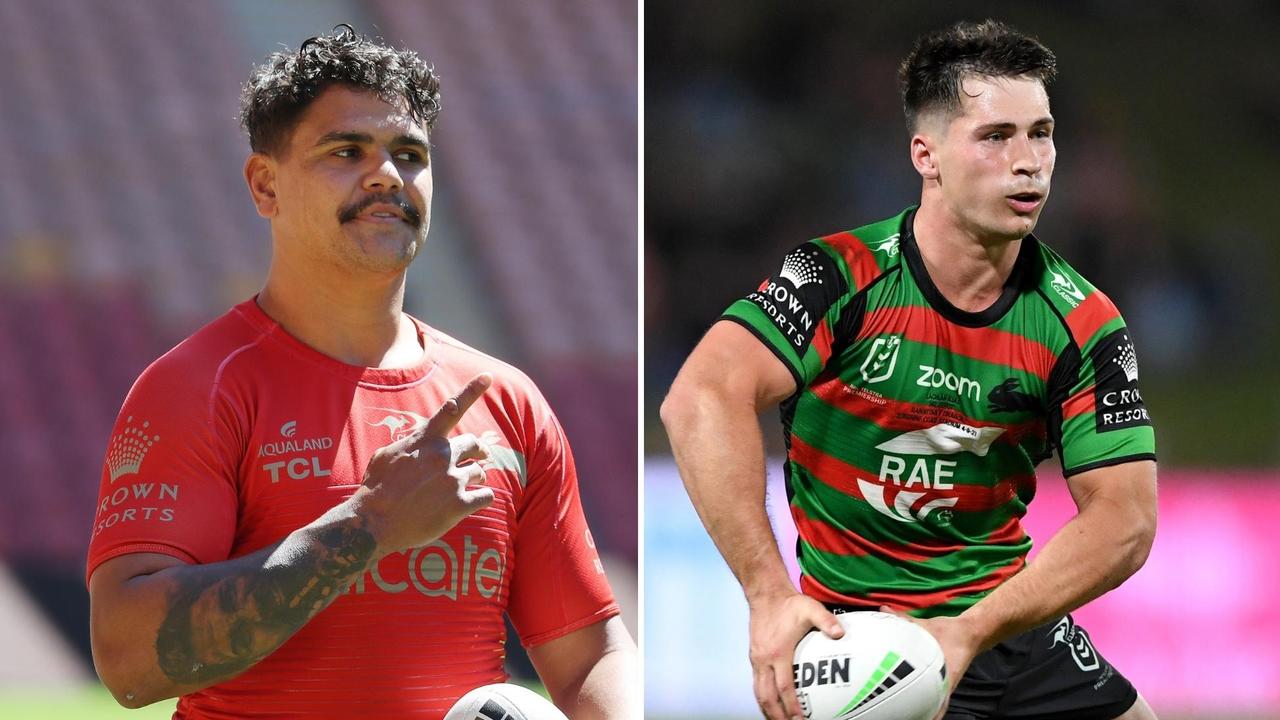 (L-R) Latrell Mitchell and Lachlan Ilias from South Sydney.