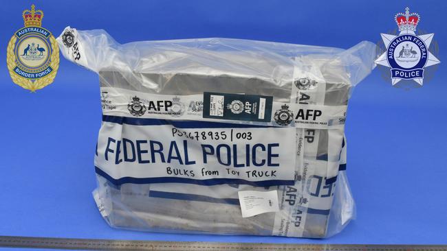 The haul of heroin which police say were found inside the truck. Picture: AFP/Supplied.