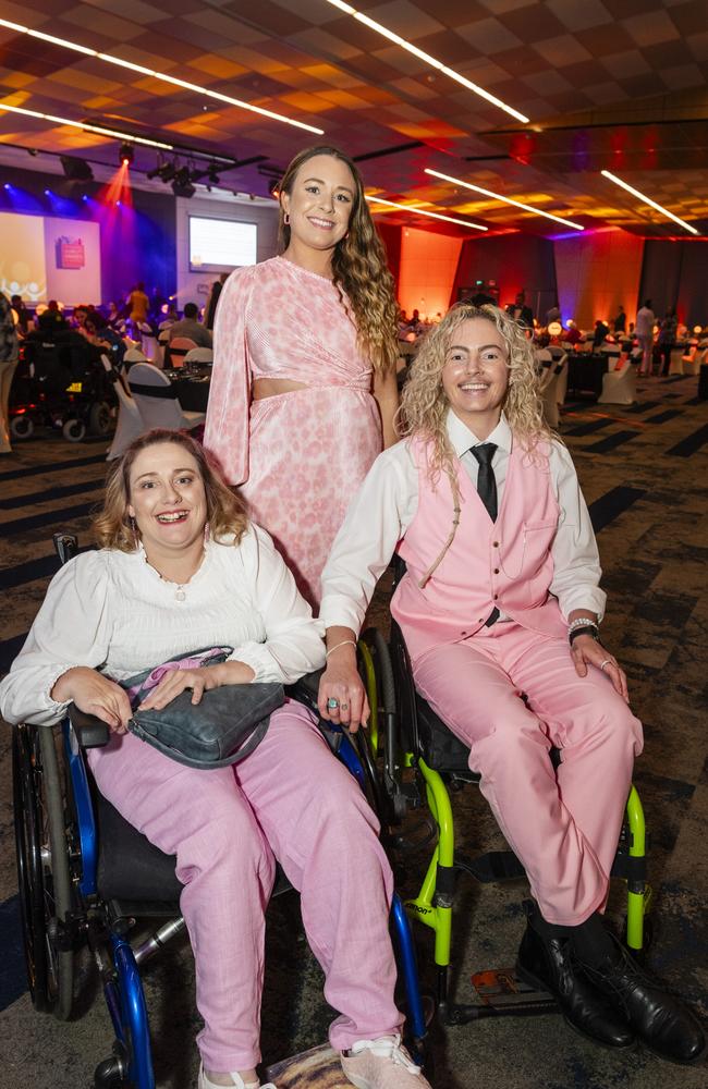 At the Business disABILITY Awards are (from left) Keren Briskey, Erin Schipp and Dom Tulleken. Picture: Kevin Farmer