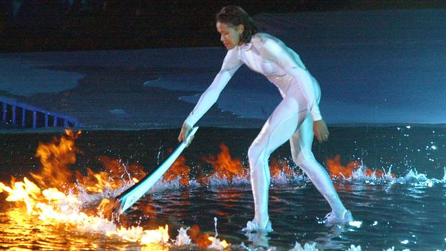 Cathy Freeman lighting the Olympic cauldron during the 2000 Sydney Olympics was a moment we’ll never forget. Picture: supplied