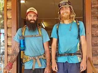 INTREPID: Alex Johnson and Fred Van Der Elst passed through Blackbutt on their way from Cape York to Tasmania. Picture: Contributed