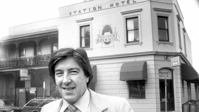 Happier days: Fred Cook outside his pub, the Station Hotel in Port Melbourne. Picture: Supplied