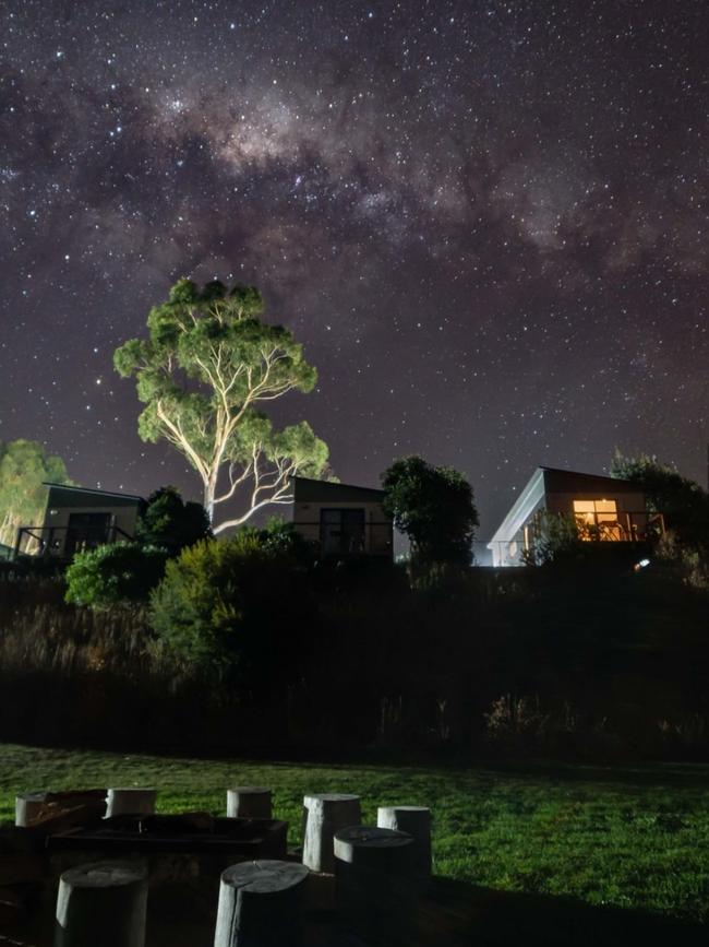 The clear night sky above Swansea Beach Chalets. Picture: Supplied