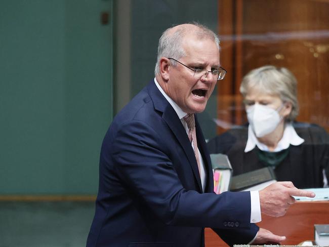 The Prime Minister also brought up China and national security again. Picture: NCA NewsWire / Gary Ramage