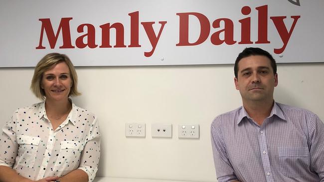 Zali Steggall with Manly Daily editor Robbie Patterson