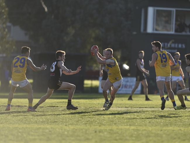 EFL (division 1): Norwood (black) v Noble Park (yellow) at Mullum Mullum Reserve. Photo taken on the 16th of July, 2016. Picture: Christopher Chan.