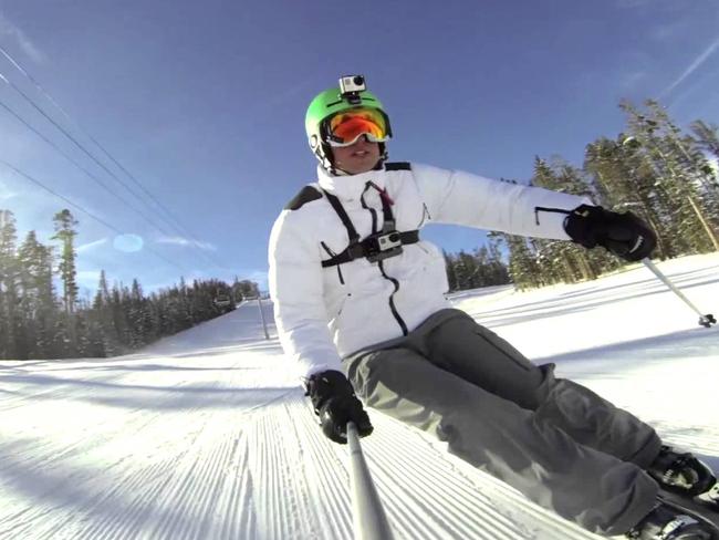 GoPro CEO Nick Woodman films himself shredding the slopes in Montana with the GoPro HD Hero 3.