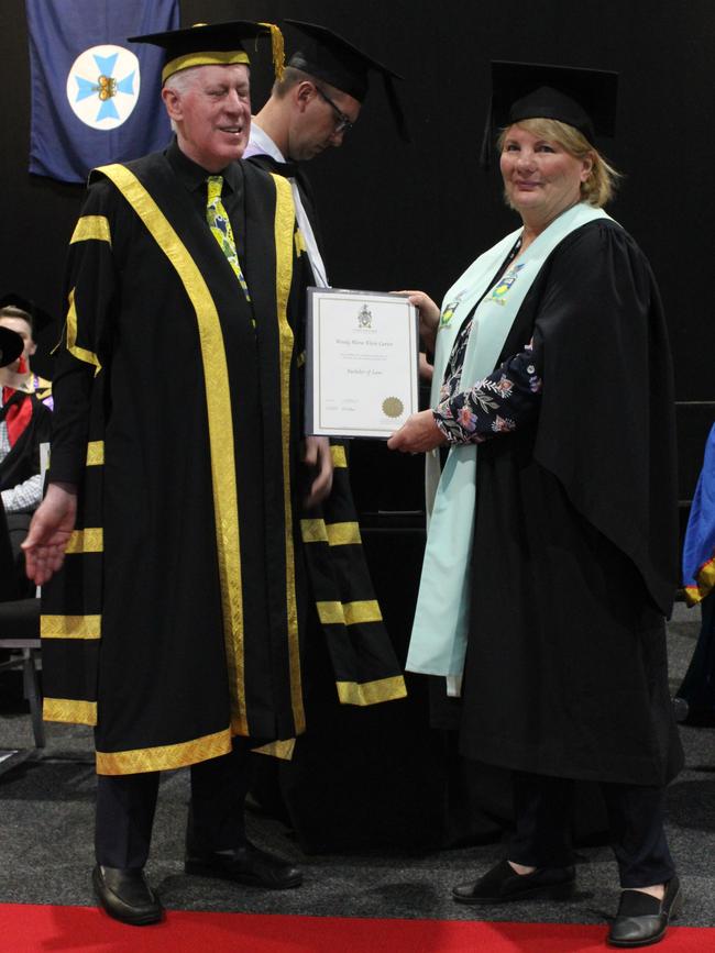Wendy Klein-Carter graduated with a Bachelor of Laws at the CQUniversity graduation ceremony in Bundaberg on December 14, 2023.