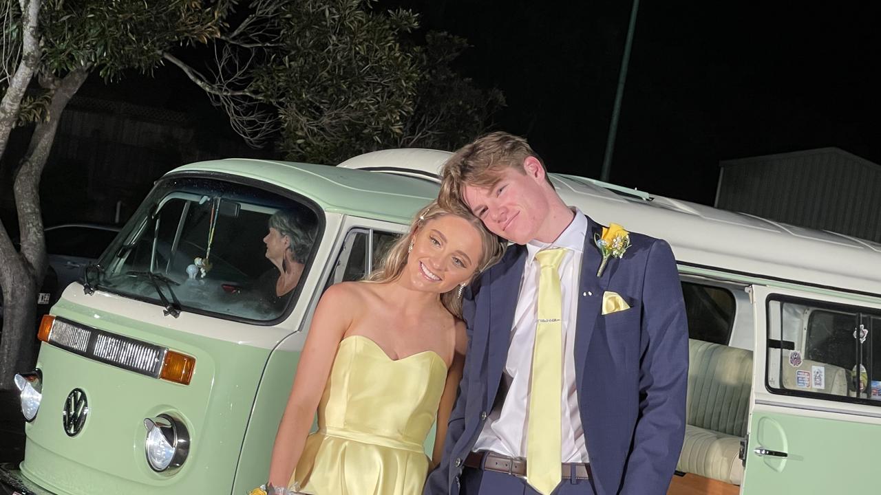 The students arrive at St Mary's College formal at the Brolga Theatre.