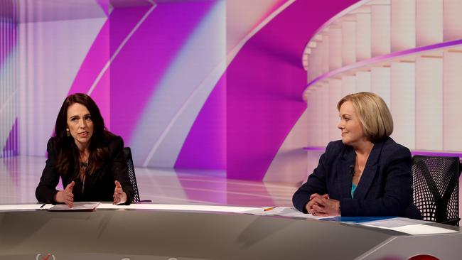 Jacinda Ardern and Judith Collins face off in the final leaders debate on Thursday. Picture: Getty Images