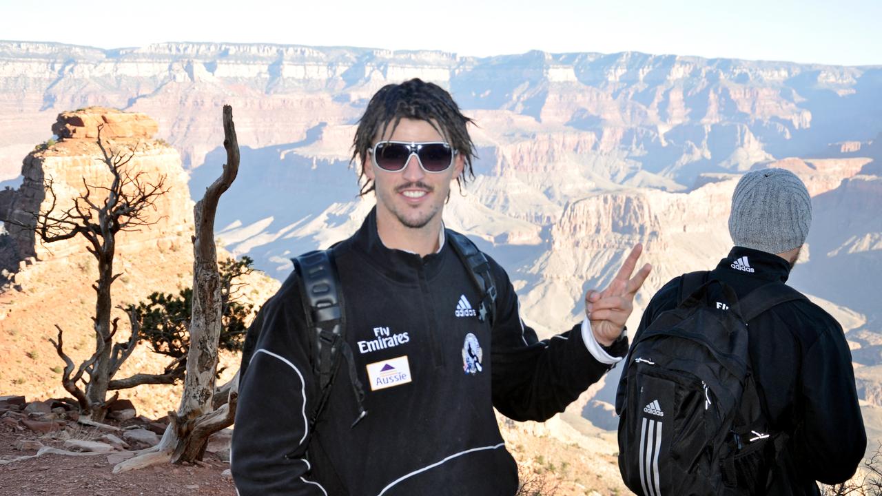 Scott Pendlebury during a hike at the Grand Canyon in 2010. Picture: collingwood.com.au