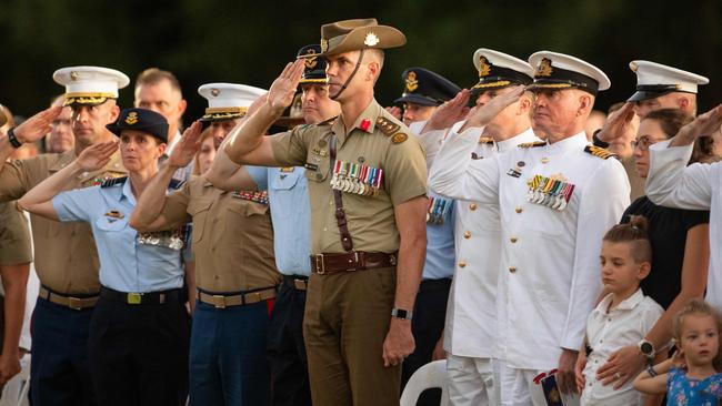 109 years after the Gallipoli landings, Territorians gather in Darwin City to reflect on Anzac Day. Picture: Pema Tamang Pakhrin