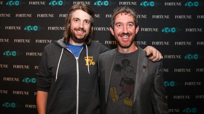 Atlassian co-founders and maybe neighbours Mike Cannon-Brookes (left) and Scott Farquhar. Picture: Getty