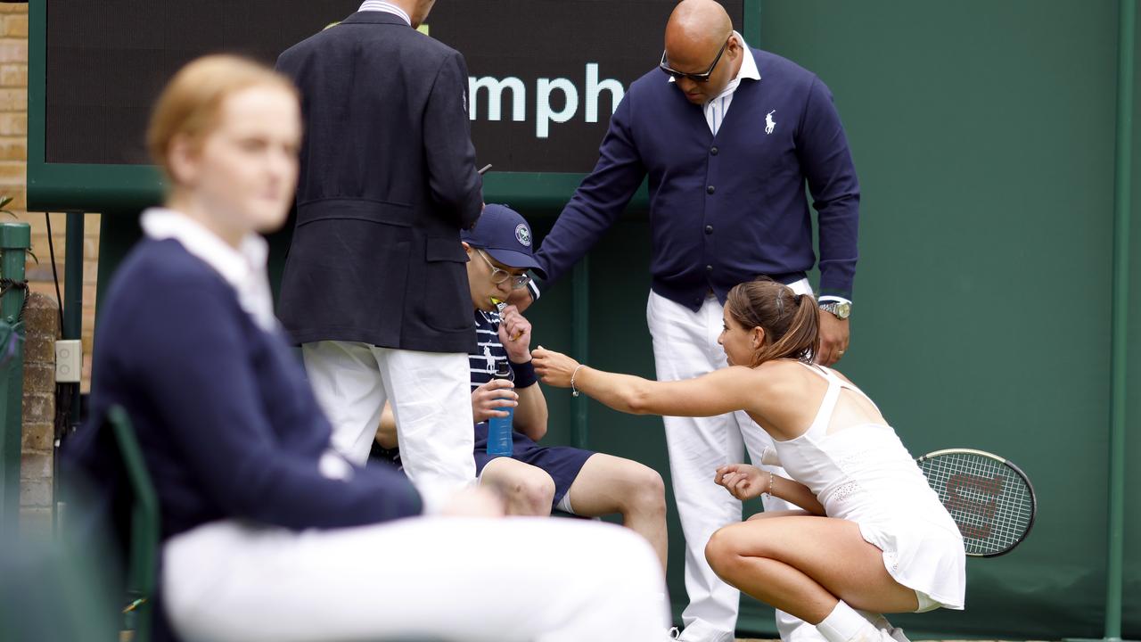 Jodie Burrage helped a ball boy after he fainted at Wimbledon. (Photo by Steven Paston/PA Images via Getty Images)