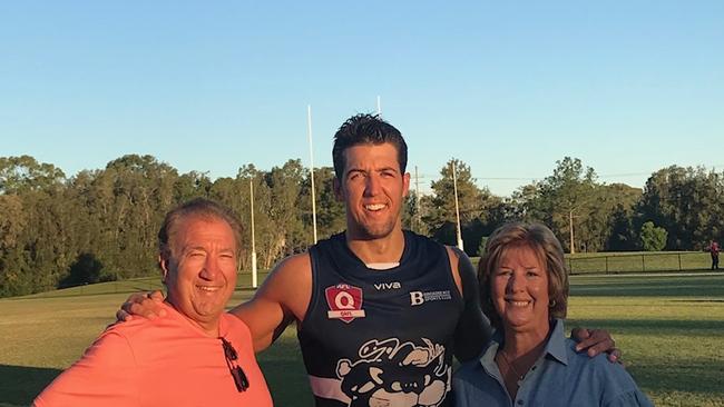 Alexander Aurrichio with parents Jill and Lou. Picture: Supplied.