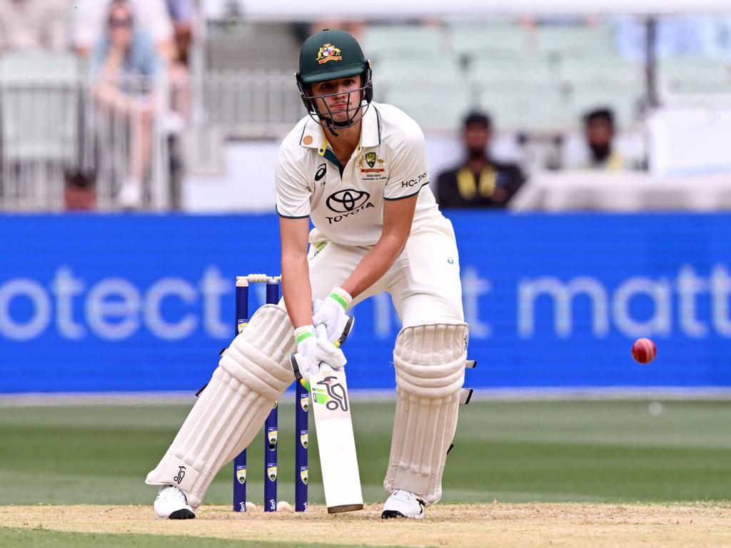 Australian batsman Sam Konstas plays a ramp shot. Picture: AFP