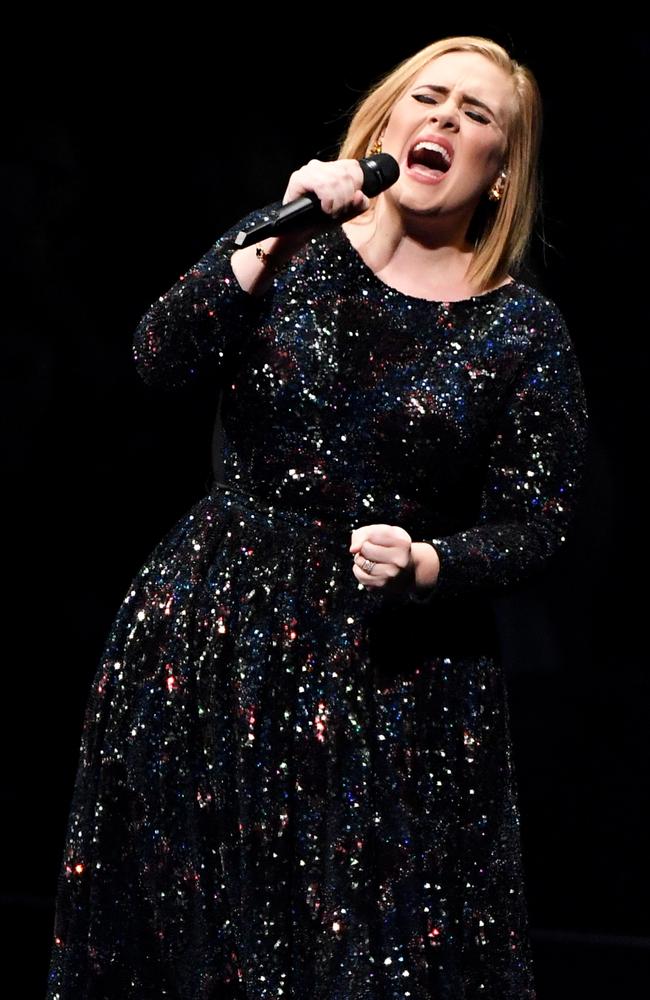 Adele had 10 copies of her Burberry gown to rotate during the American tour. Picture: Ethan Miller/Getty Images.