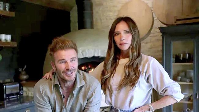 David and Victoria in the family mansion in the Cotswolds. Picture: Netflix