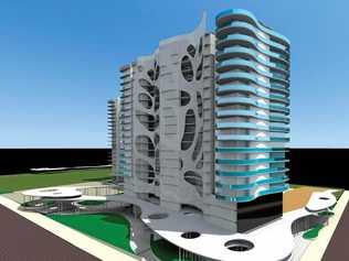 SKYSCRAPER PLANS: Details of the proposed skyscraper development in Urangan. Picture: Contributed