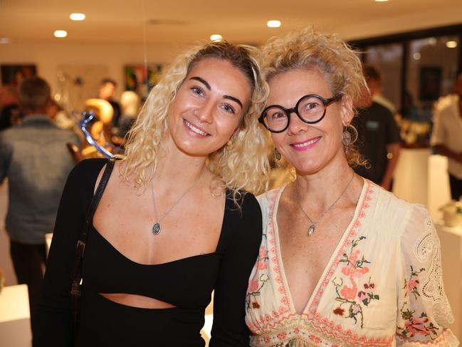 Daisy Ware and Lizette Richards at the SWELL Art Prize at Broadbeach Community Space for Gold Coast at Large. Picture, Portia Large.